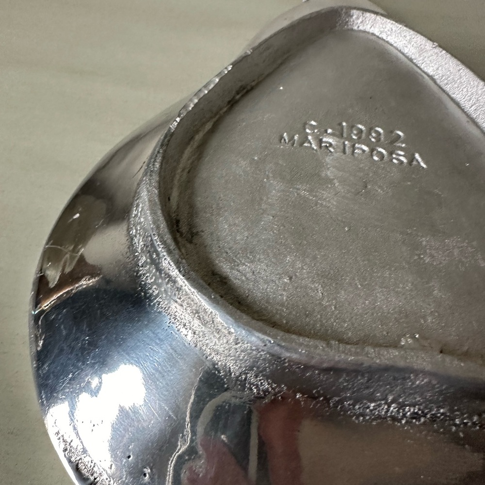 Mariposa vintage silver metal pear plate dish - Picture 5 of 7